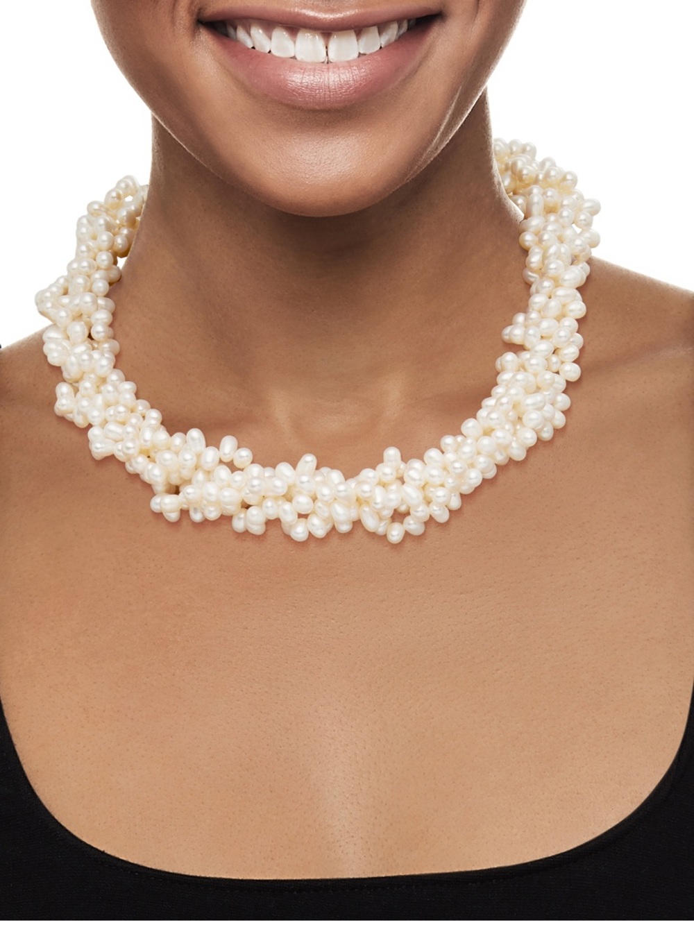 Cultured Pearl Cluster Necklace Choker